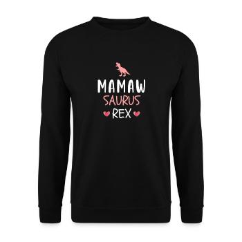 Mamawsaurus Rex Niedliche Mamaw Dinosaurier-Oma Mutter - Unisex Pullover - Schwarz - Vorne - Alina (178cm) & Michal (187cm)