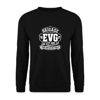 Brigade EVG pas là pour enfiler des perles - Sweat-shirt Unisexe - noir - Devant - Alina (178cm) & Michal (187cm)