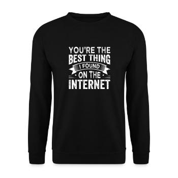 Das Beste, was ich online gefunden habe - Unisex Pullover - Schwarz - Vorne - Alina (178cm) & Michal (187cm)