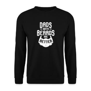 Dads with Beards Are Better - Unisex Sweatshirt - black - Front - Alina (178cm) & Michal (187cm)