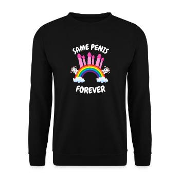 Same Penis Forever Bride - Unisex Sweatshirt - black - Front - Alina (178cm) & Michal (187cm)