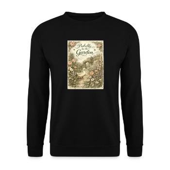 Probablement In The Garden Cottagecore Vintage Botanic - Sweat-shirt Unisexe - noir - Devant - Alina (178cm) & Michal (187cm)