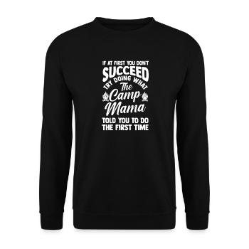 Camping Mom Mother Life Forest Camper - Unisex Pullover - Schwarz - Vorne - Alina (178cm) & Michal (187cm)