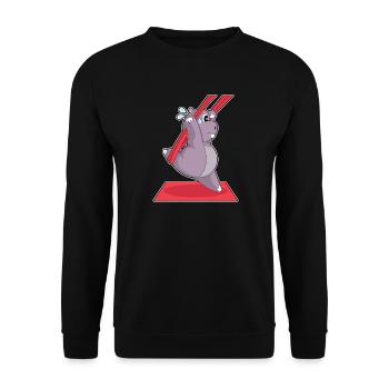 Hippopotamus Yoga Gymnastique - Sweat-shirt Unisexe - noir - Devant - Alina (178cm) & Michal (187cm)