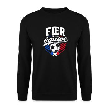 Fier de mon Équipe - Supporter Football France - Sweat-shirt Unisexe - noir - Devant - Alina (178cm) & Michal (187cm)