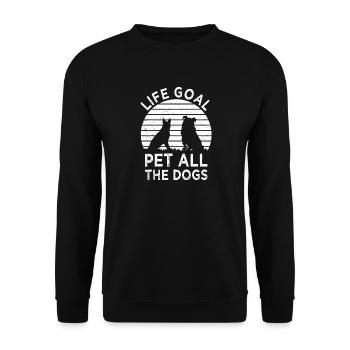Life Goal Pet All The Dogs - Unisex Sweatshirt - black - Front - Alina (178cm) & Michal (187cm)