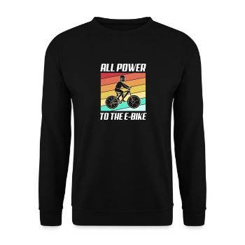 E-Bike EBike E Bike - Unisex Sweatshirt - black - Front - Alina (178cm) & Michal (187cm)