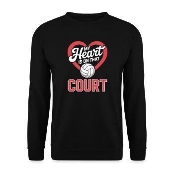 Volleyball Sprüche Lustiges Volleyball Geschenk - Unisex Pullover - Schwarz - Vorne - Alina (178cm) & Michal (187cm)