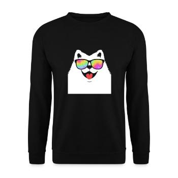 Samoyed - Unisex Sweatshirt - black - Front - Alina (178cm) & Michal (187cm)