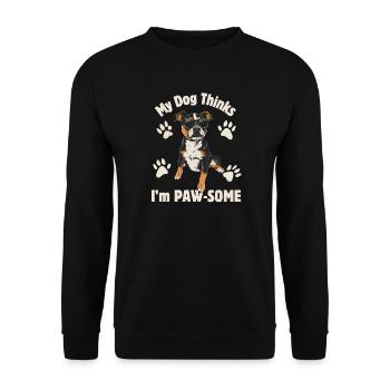 Dog Thinks Im Pawsome - Unisex Sweatshirt - black - Front - Alina (178cm) & Michal (187cm)