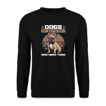 French Bulldog Frenchie Dog Breed - Unisex Pullover - Schwarz - Vorne - Alina (178cm) & Michal (187cm)