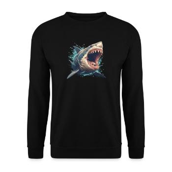 Great White Shark Great White Shark - Unisex Sweatshirt - black - Front - Alina (178cm) & Michal (187cm)