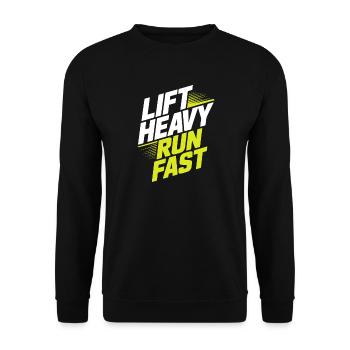 Lift Heavy Run Fast Gym Weight Training Workout Fitness - Unisex Sweatshirt - black - Front - Alina (178cm) & Michal (187cm)