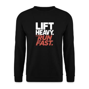 Lift Heavy Run Fast Gym Weight Training Workout Fitness - Unisex Sweatshirt - black - Front - Alina (178cm) & Michal (187cm)