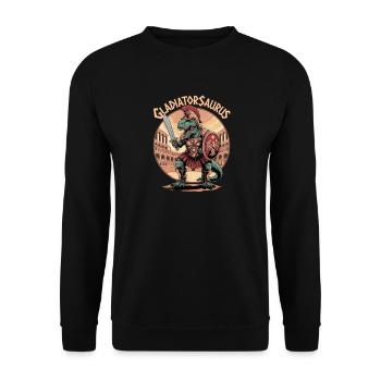  Gladiatorsaurus Dinosaurier Gladiator T Rex Im - Unisex Pullover - Schwarz - Vorne - Alina (178cm) & Michal (187cm)