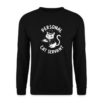 Garçon chat avec du thé - Sweat-shirt Unisexe - noir - Devant - Alina (178cm) & Michal (187cm)