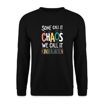 Chaos meets kindergarten - Unisex Sweatshirt - black - Front - Alina (178cm) & Michal (187cm)