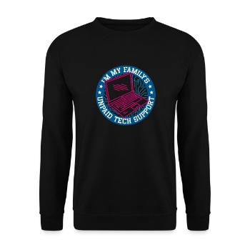 Family Tech Support Laptop - Unisex Sweatshirt - black - Front - Alina (178cm) & Michal (187cm)