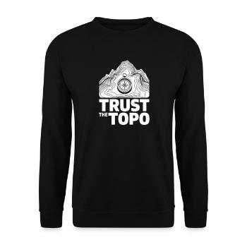 Trust The Topo Topografische Karte - Unisex Pullover - Schwarz - Vorne - Alina (178cm) & Michal (187cm)