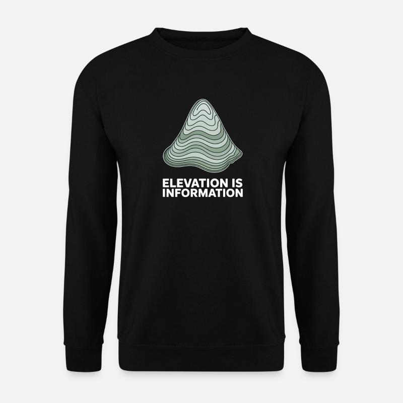 Elevation Is Information Topografische - Unisex Pullover - Schwarz