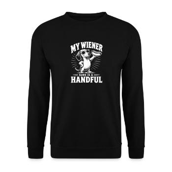 My Viennese is really a challenge! Funny - Unisex Sweatshirt - black - Front - Alina (178cm) & Michal (187cm)
