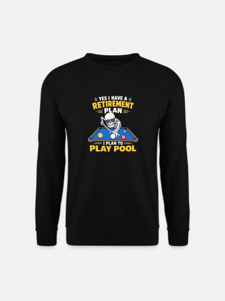 Ruhestandsplan Spielpool Skeleton-Billardspieler - Unisex Pullover - Schwarz