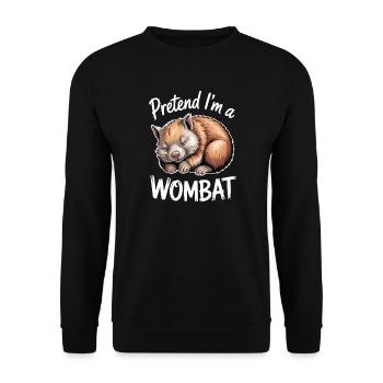 Wombat Sayings Wombat Funny Wombat Gift - Unisex Sweatshirt - black - Front - Alina (178cm) & Michal (187cm)