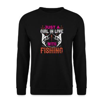 Just_a_GIRL_IN_LOVE_with_fishing-012 - Unisex Sweatshirt - black - Front - Alina (178cm) & Michal (187cm)