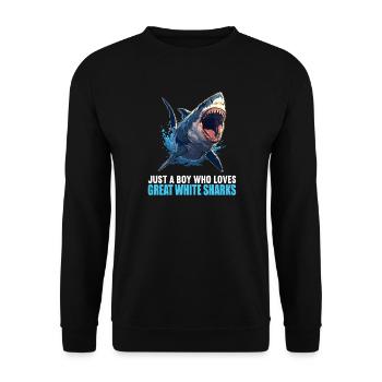 Great White Shark Great White Shark - Unisex Sweatshirt - black - Front - Alina (178cm) & Michal (187cm)