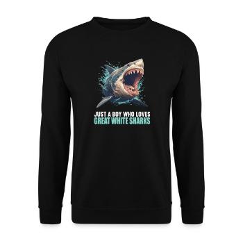 Great White Shark Great White Shark - Unisex Sweatshirt - black - Front - Alina (178cm) & Michal (187cm)