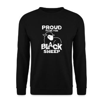 Fier d’être la Brebis Noire - Sweat-shirt Unisexe - noir - Devant - Alina (178cm) & Michal (187cm)