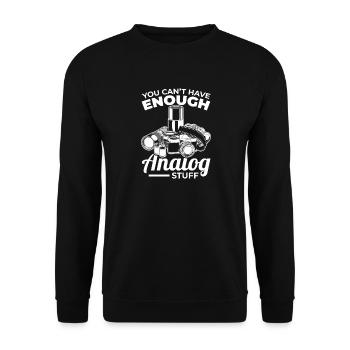 Never enough analogue equipment - Unisex Sweatshirt - black - Front - Alina (178cm) & Michal (187cm)