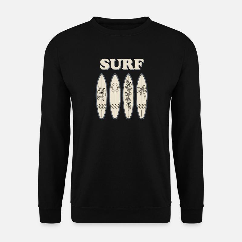 Surf Hibiscus Quartet Surfing - Unisex Sweatshirt - black