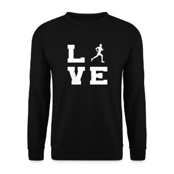 Geschenkidee für einen Running mit Running - Unisex Pullover - Schwarz - Vorne - Alina (178cm) & Michal (187cm)