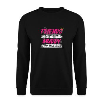 Amis qui se bouent Course Schlammlauf Mud Run - Sweat-shirt Unisexe - noir - Devant - Alina (178cm) & Michal (187cm)
