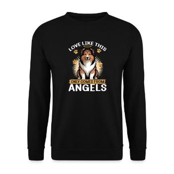 Chien Shetland Sheltie Race - Sweat-shirt Unisexe - noir - Devant - Alina (178cm) & Michal (187cm)