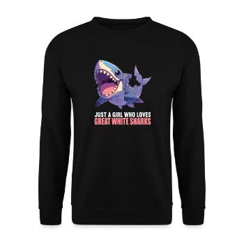 Great White Shark Great White Shark - Unisex Sweatshirt - black - Front - Alina (178cm) & Michal (187cm)