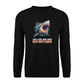 Great White Shark Great White Shark - Unisex Sweatshirt - black - Front - Alina (178cm) & Michal (187cm)