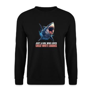 Great White Shark Great White Shark - Unisex Sweatshirt - black - Front - Alina (178cm) & Michal (187cm)