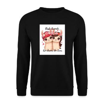 Beste_Freunde - Unisex Pullover - Schwarz - Vorne - Alina (178cm) & Michal (187cm)