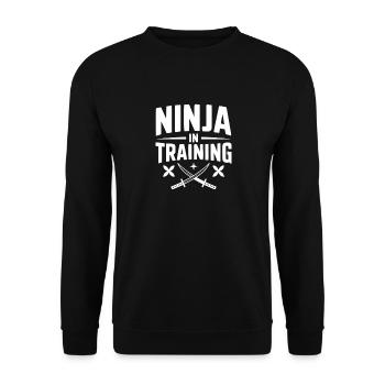 Ninja In Training - Unisex Sweatshirt - black - Front - Alina (178cm) & Michal (187cm)