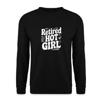 Pensioniertes heißes Mädchen - Unisex Pullover - Schwarz - Vorne - Alina (178cm) & Michal (187cm)