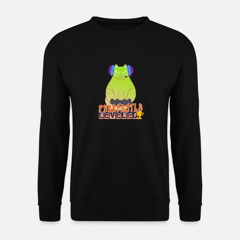 Purrfekt Gaming-Katze - Unisex Pullover - Schwarz