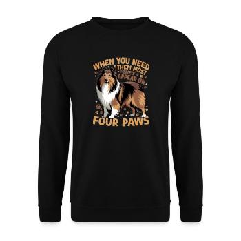 Shetland Sheepdog Sheltie Dog Breed - Unisex Sweatshirt - black - Front - Alina (178cm) & Michal (187cm)