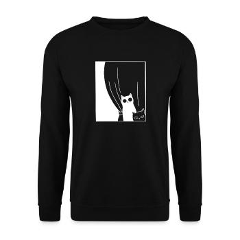 Black and White Cats - Unisex Sweatshirt - black - Front - Alina (178cm) & Michal (187cm)