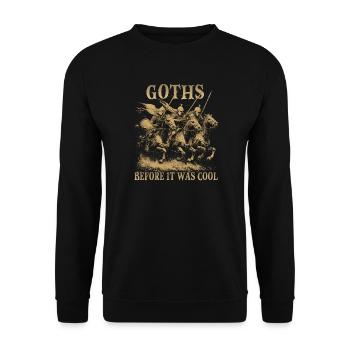Germanic Horsemen Humor Late Gothic Cavalry - Unisex Sweatshirt - black - Front - Alina (178cm) & Michal (187cm)