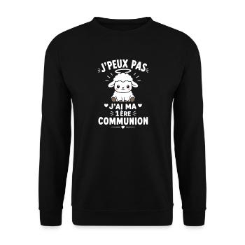 J'peux pas j'ai ma 1ère communion - Sweat-shirt Unisexe - noir - Devant - Alina (178cm) & Michal (187cm)