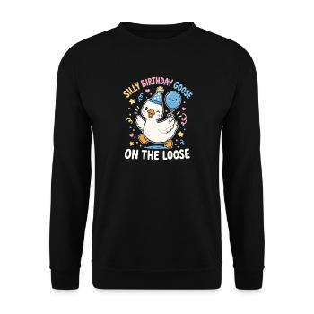 Crazy Birthday Goose - Unisex Sweatshirt - black - Front - Alina (178cm) & Michal (187cm)