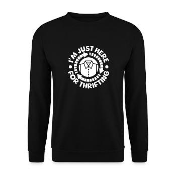 Thrift Shop Just Here For Thrifting Love Thrifting - Unisex Sweatshirt - black - Front - Alina (178cm) & Michal (187cm)