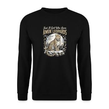 Graphic for girl who loves Amur leopards - Unisex Sweatshirt - black - Front - Alina (178cm) & Michal (187cm)